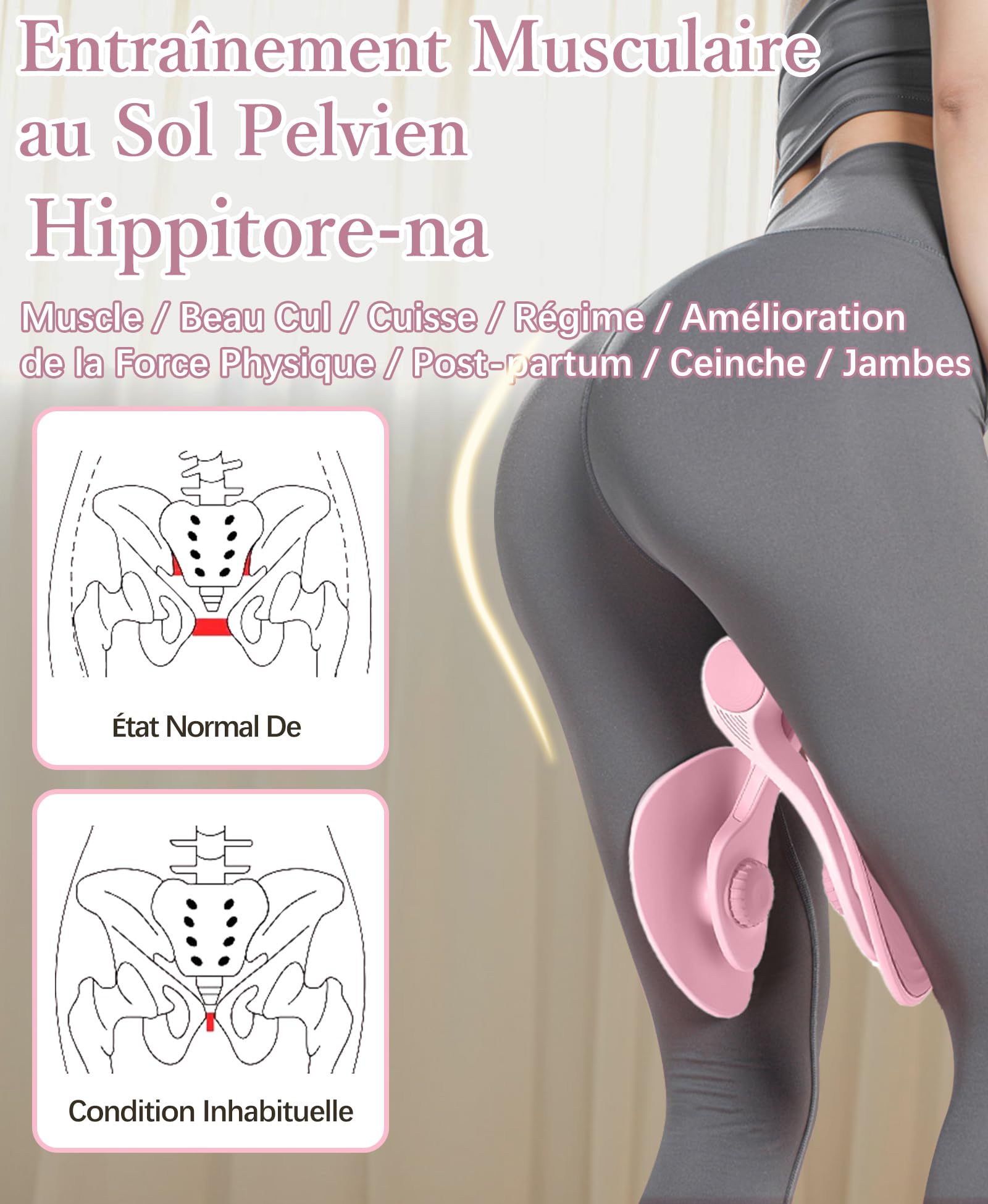 Attrezzo Interno Coscia 35lb Attrezzi Esercizi Pavimento Pelvico Muscoli Palestra in Casa Fitness Attrezzi Casa Pilates Allenamento a Casa per Addominali Glutei Arm Blaster (Rose)