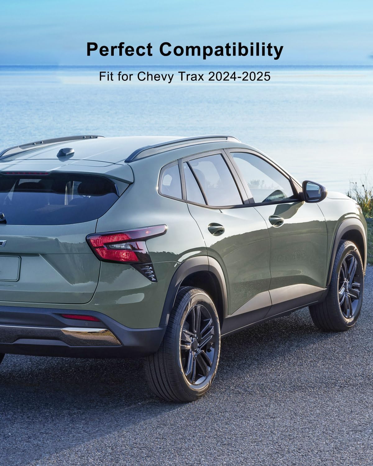 Tape-On Window Rain Guard Fit for Chevrolet Chevy Trax 2024-2026, Window Visor Rain Wind Guards Side Window Deflectors Outside Vent Shades, 4 Pcs