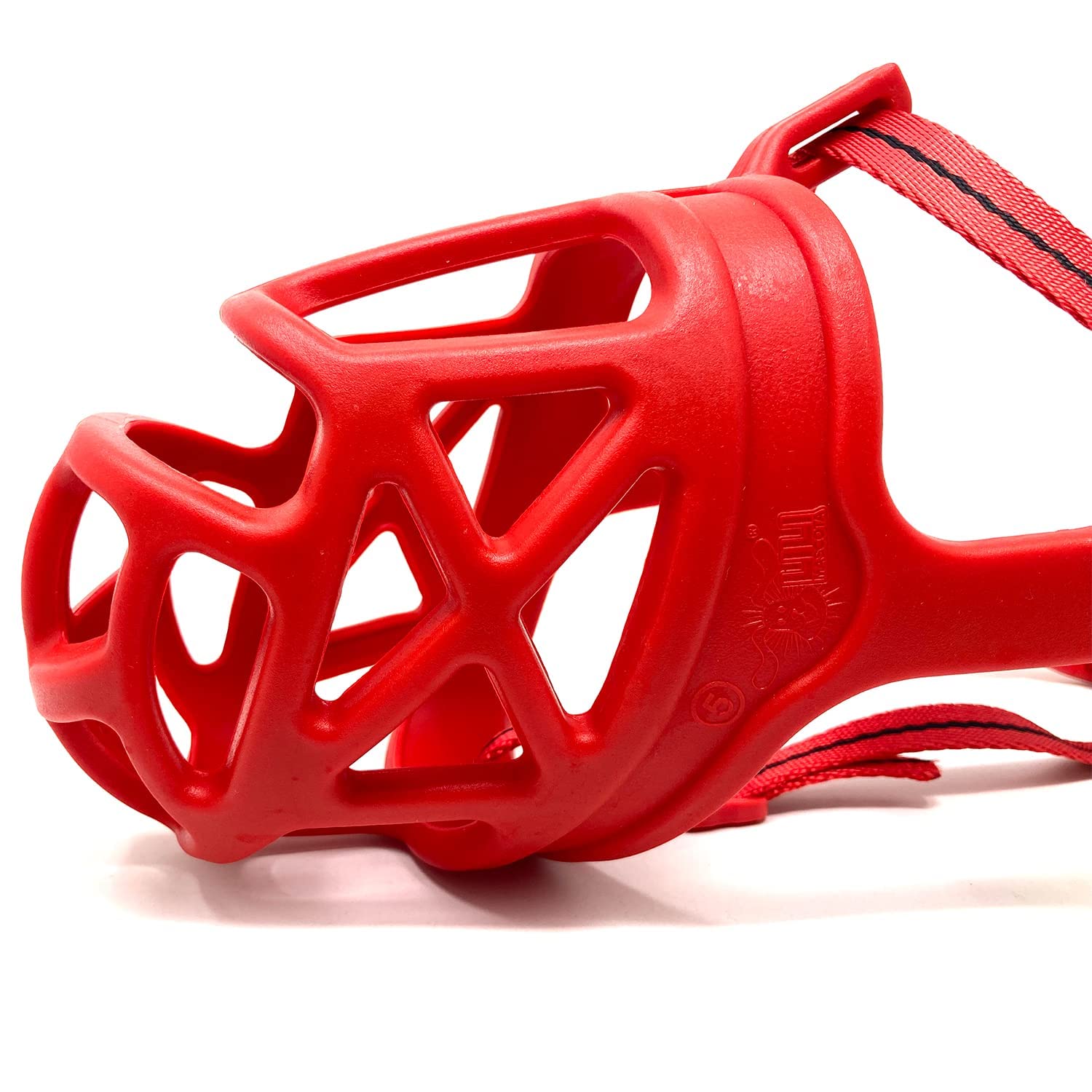 BRONZEDOG Dog Muzzle Bite Guard Only for Small Puppy Ultra Soft Built with Safe Material with Adjustable Strap Size Small (1 No.) (red Color) 1