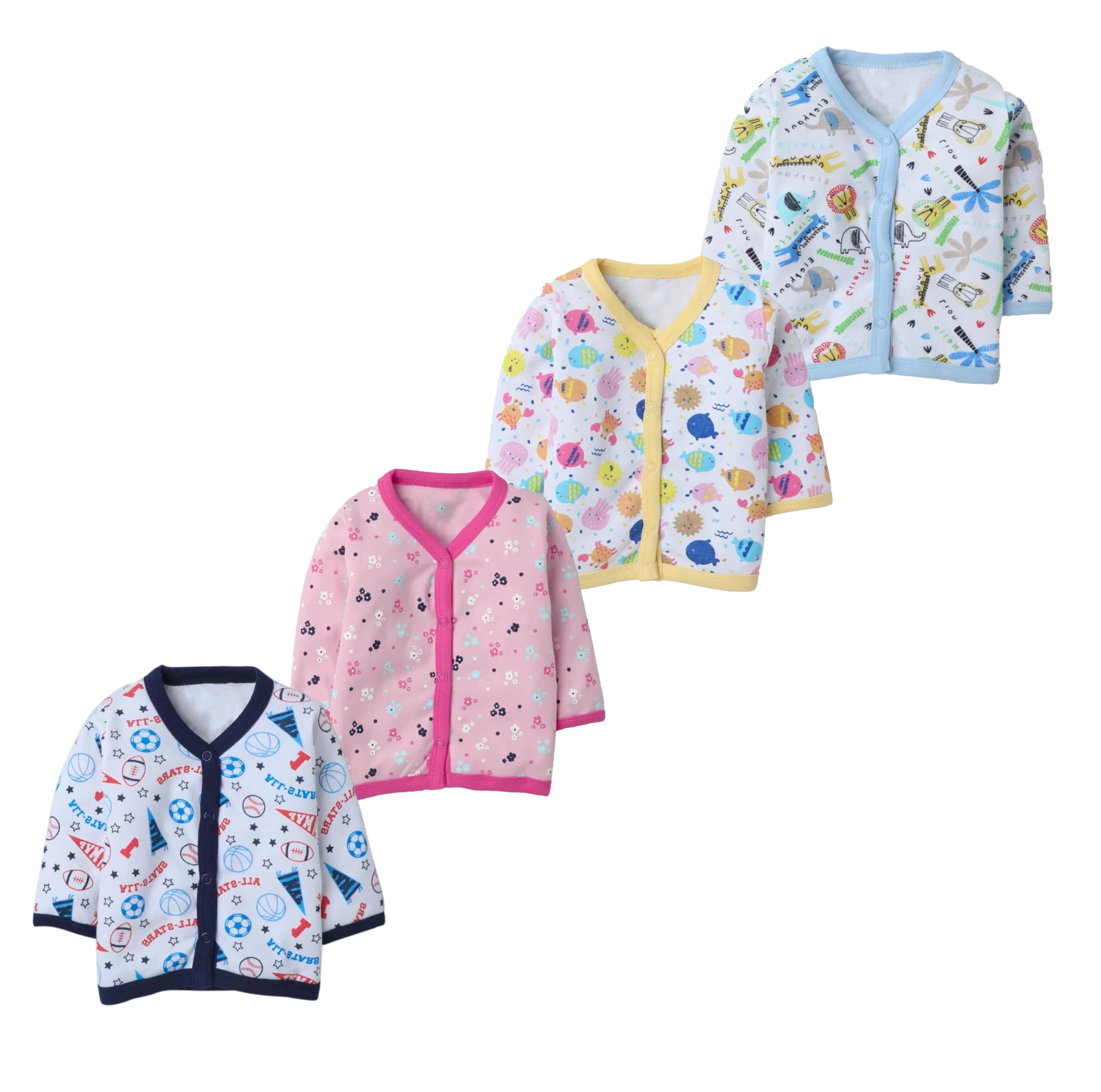 Baby Boys' & Baby Girls' T-Shirt Hosiery Cotton Clothing Full Sleeve Jhabla/Vest Front Open T- Shirt with Snap Buttons-image-8