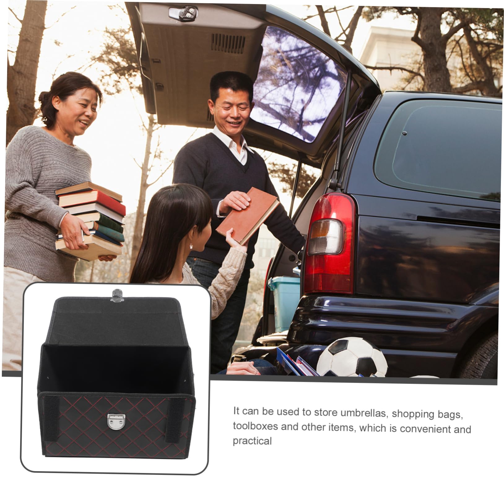 PRETYZOOM Organizzatore Per Bagagliaio Pelle Contenitore Pieghevole Per Suv Organizer Per Spesa Accessori Per Organizzazione Auto