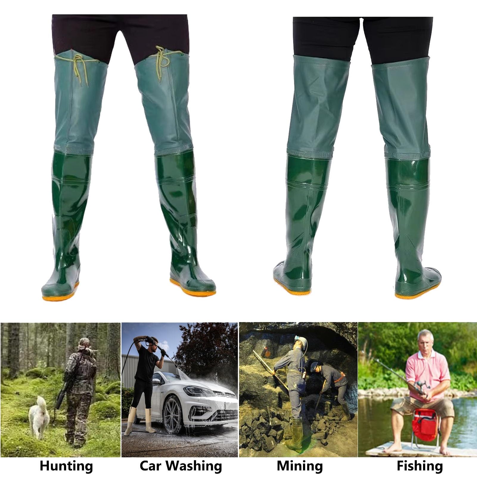 Trampolieri da Pesca | , Trampolieri da pesca, Trampolieri da anca PVC Bootfoot Uomo Donna Pesca Caccia Verde UK 4-9(6.5)