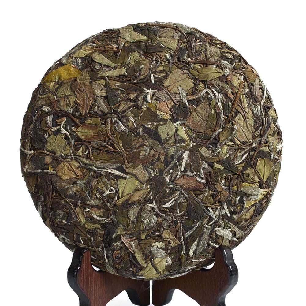 350g (12.35 oz) 2020 Year Organic Supreme Aged Bai Mu Dan White Peony Cake FuDing White Tea Cake Té - Low Caffeine