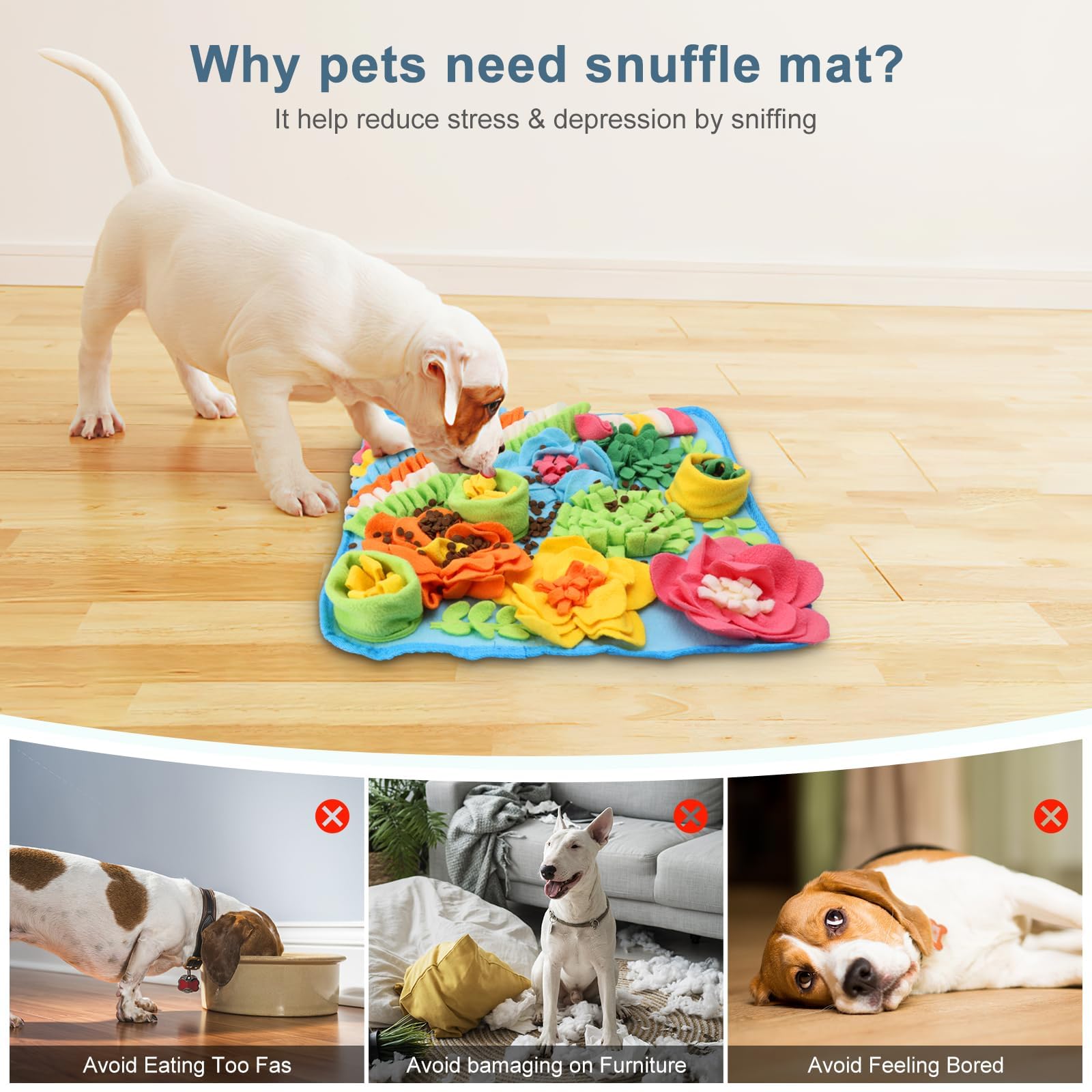 Ankilo Snuffle Mat for Dogs Dog Snuffle Mat, Interactive Feeding Game Reduces Boredom and Anxiety - Image 4