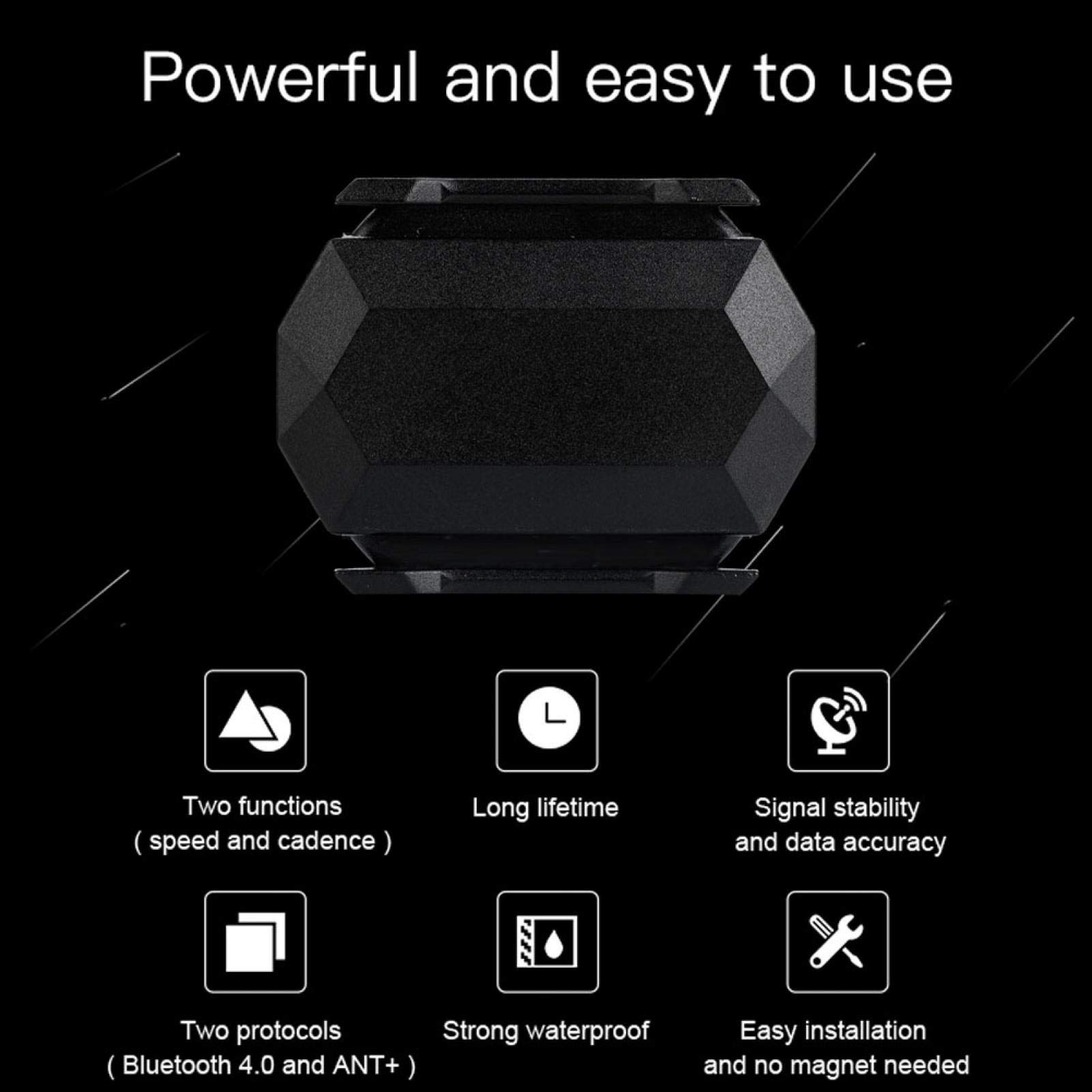 Rowerowy czujnik rytmu, Rowerowy czujnik rytmu, Wodoodporny licznik rowerowy Bezprzewodowy czujnik rytmu prędkości Bluetooth Zestaw akcesorium rowerowe