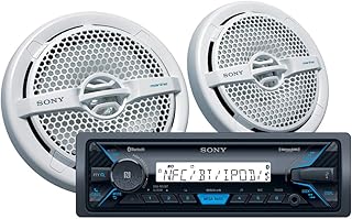 Sony DXS-M5511BT Marine Digital Media Receiver with Bluetooth and 6.5 inch dual cone speakers (White)