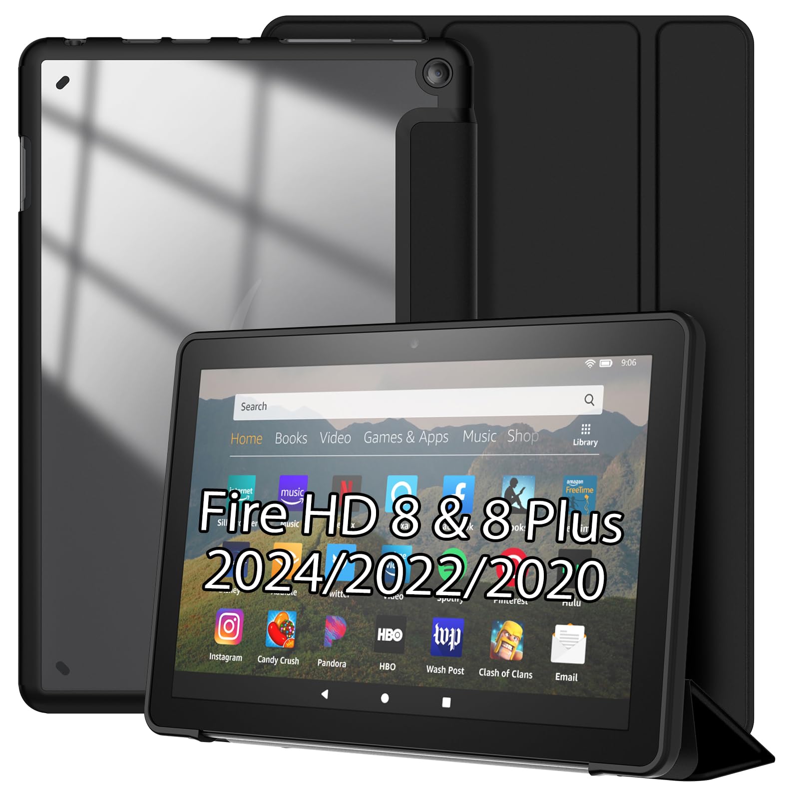 Amazon.co.jp: Hianjoo Fire HD 8 2024/2022/2020年発売 対応 ケース