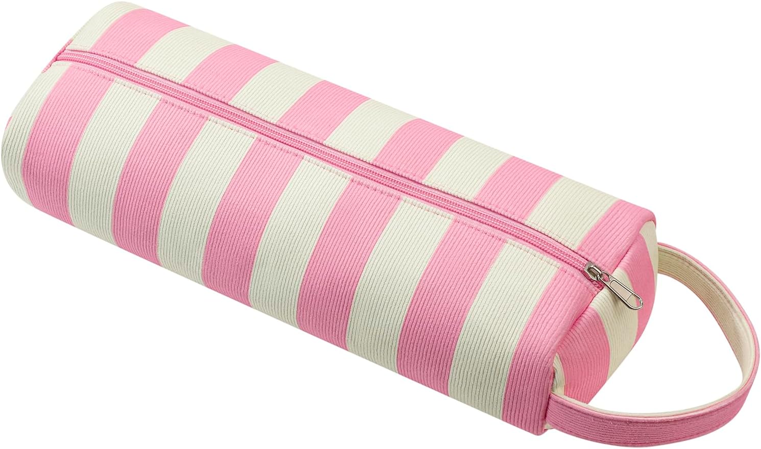RSRSLEII Striped Hair Tools Travel Bag Compatible with Shark FlexStyle, Dyson Airwrap Hair Dryer, Revlon Hair Tools, Curling Iron Straightener Carrying Case, Portable&Foldable(03Pink&Beige)