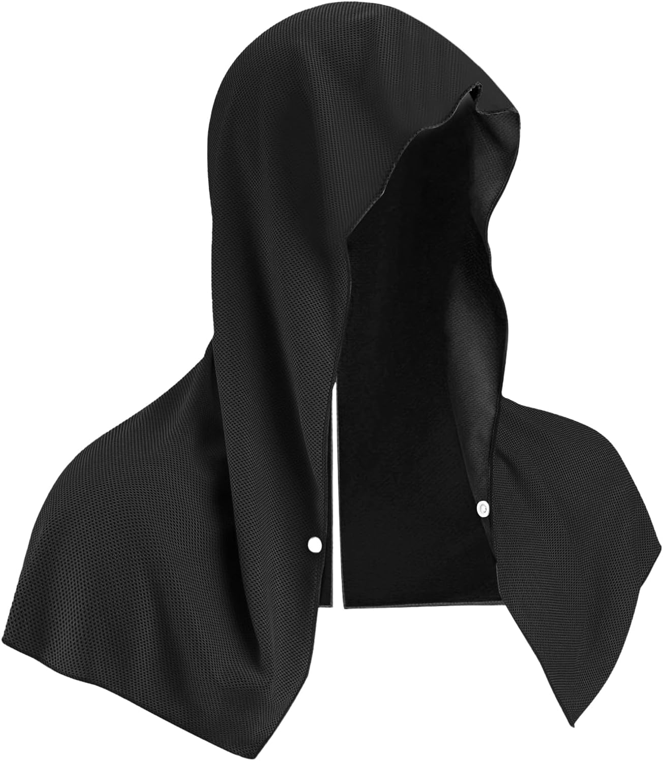 Cooling Hoodie Towels for Workers, UPF 50 Sun Protection, Instant Ice Cooling Towel for Hot Weather, Construction, Landscaping, Yard Work, Mechanic, Camping & More - Reusable (Black)