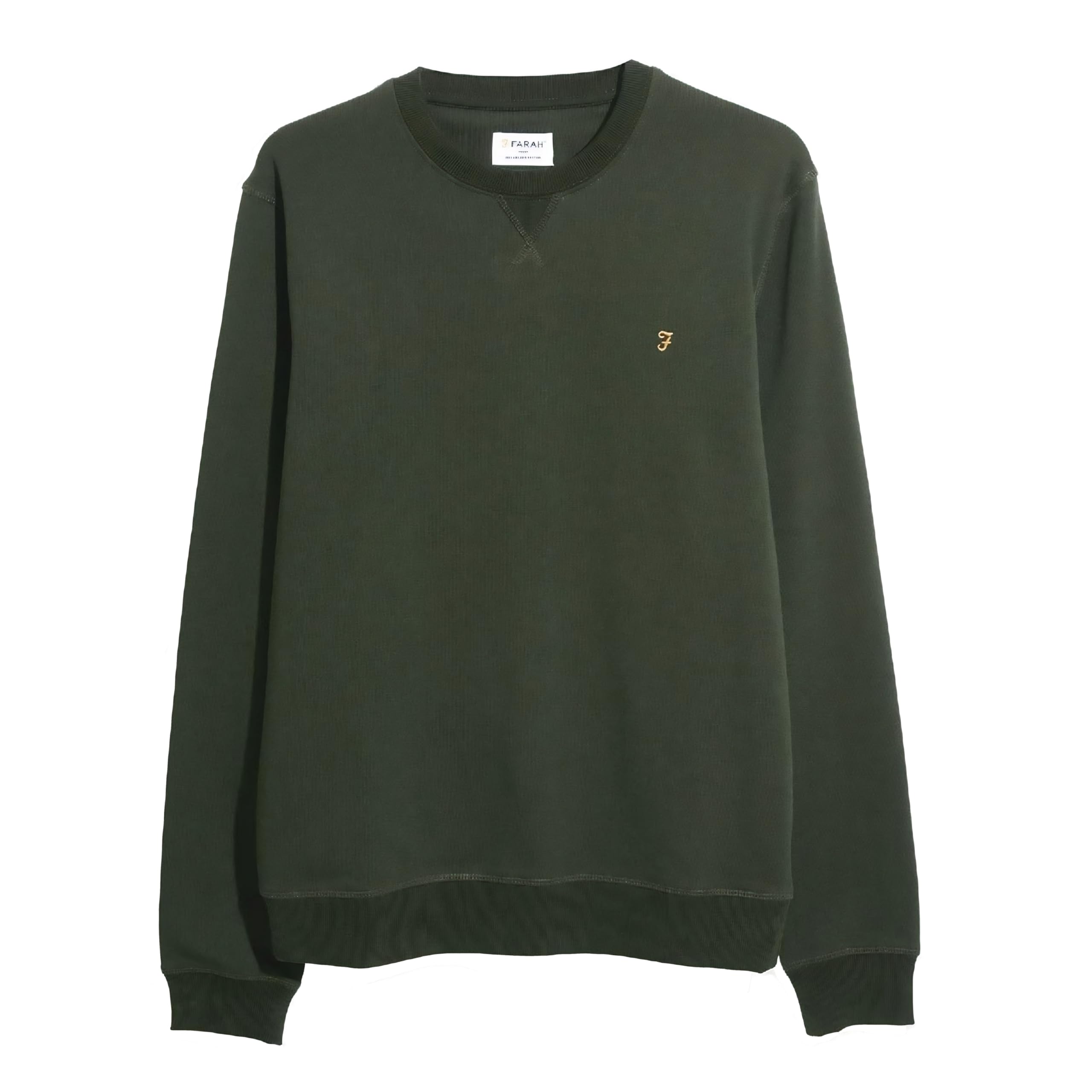 Farah - Men's Sweatshirt, Tim Organic Cotton, Crew Neck Sweatshirt, Farah Forest Green, M