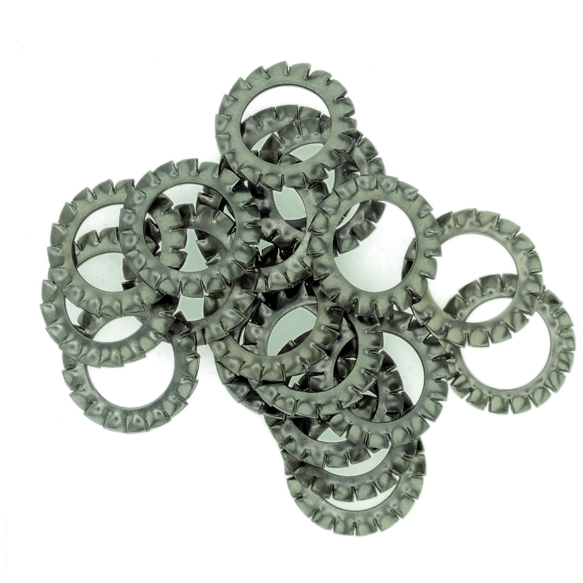 Singularity Supplies Silver M2 (2Mm) Shakeproof Washer (External Serrated) - Stainless Steel (A2) (Pack Of 20)