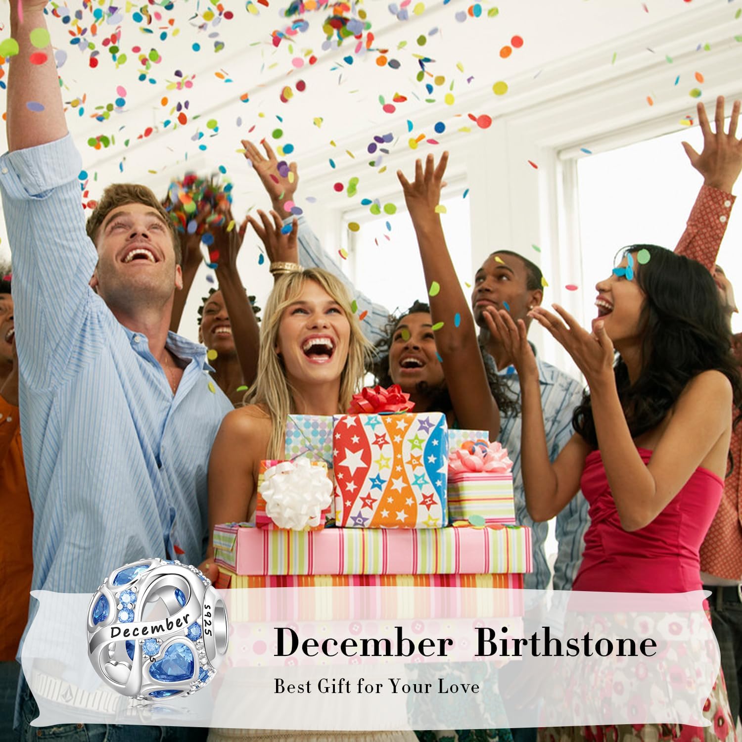 Birthstone Charm for Charm Bracelet, 925 Sterling Silver Infinity Love Heart Bead Charm for Bracelet and Necklace, Happy Birthday Mother's day Christmas Jewelry Gifts for Women - Image 6