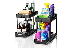 2 Pack Under Sink Organizers and Storage: The Ultimate Cleaning Supplies Cabinet Solution