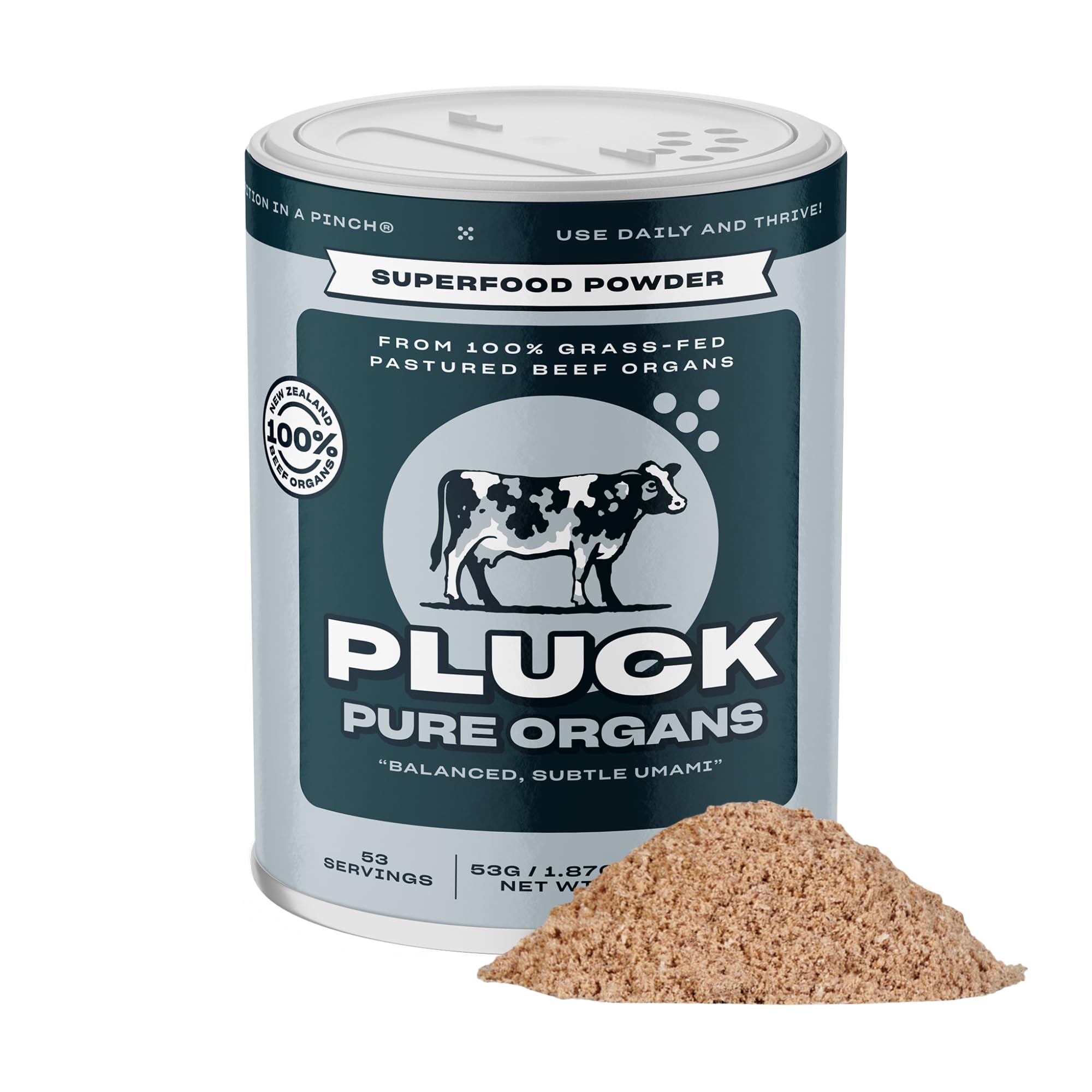 Pluck Pure Beef Organs Seasoning | From 100% Grass Fed & Grass Finished Pastured Beef Liver, Kidney, Spleen, Heart, & Pancreas | As Seen on ABC’s Shark Tank | 53 Servings