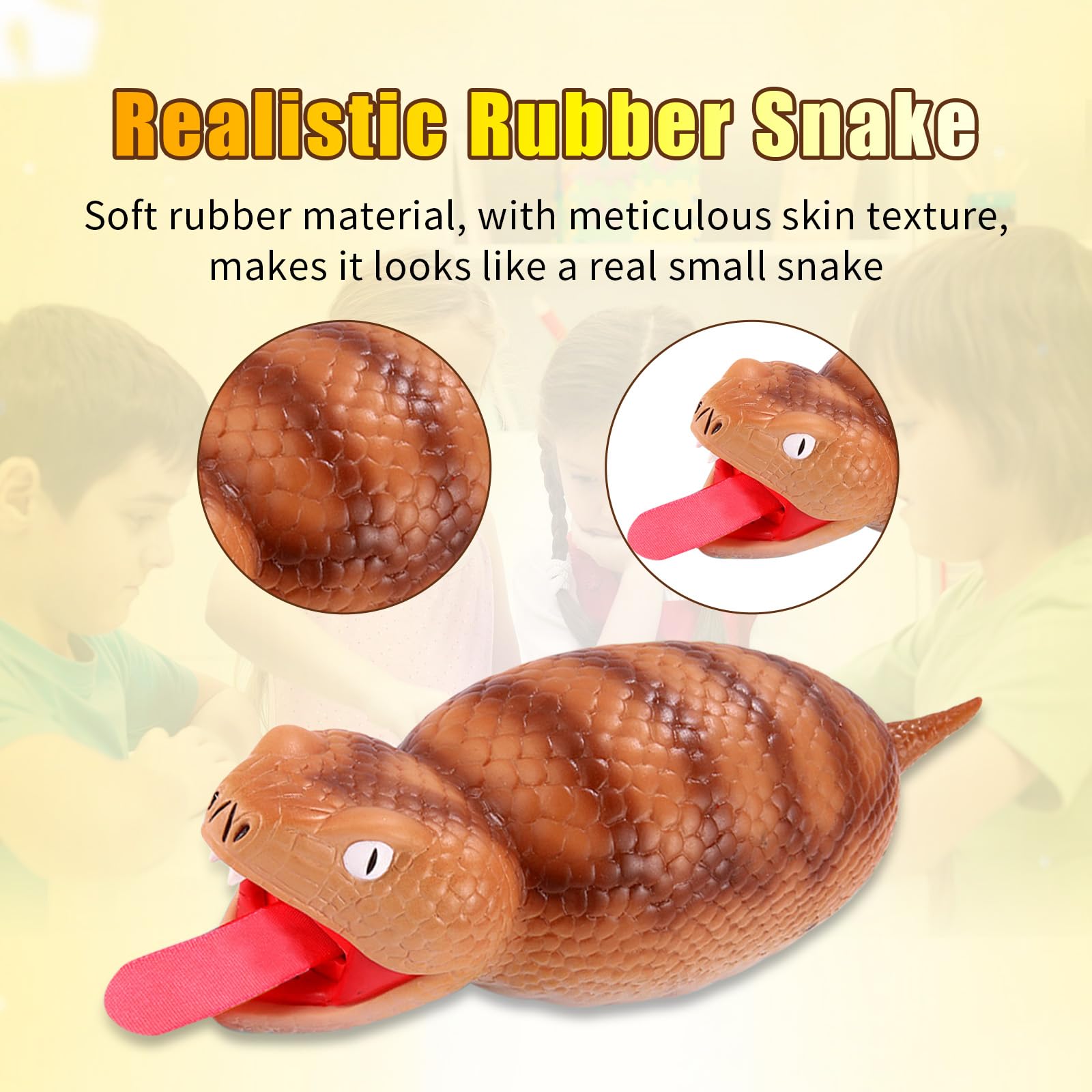 Relastic Snake Rubber Snakes Ufurty Fat Snake Squeeze Toy, Realistic Rubber Snake Fake ...