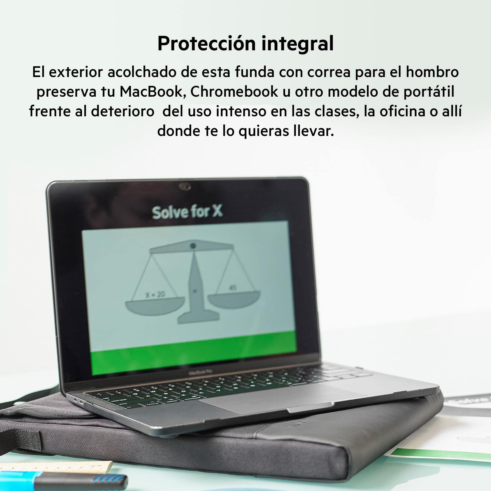 Belkin Funda para portátiles, tabletas y ChromeBooks de 11 a 13 Pulgadas, también Compatible con MacBook Pro 13, Air, iPad Pro 11, 12,9, con Correa de Transporte para el Hombro
