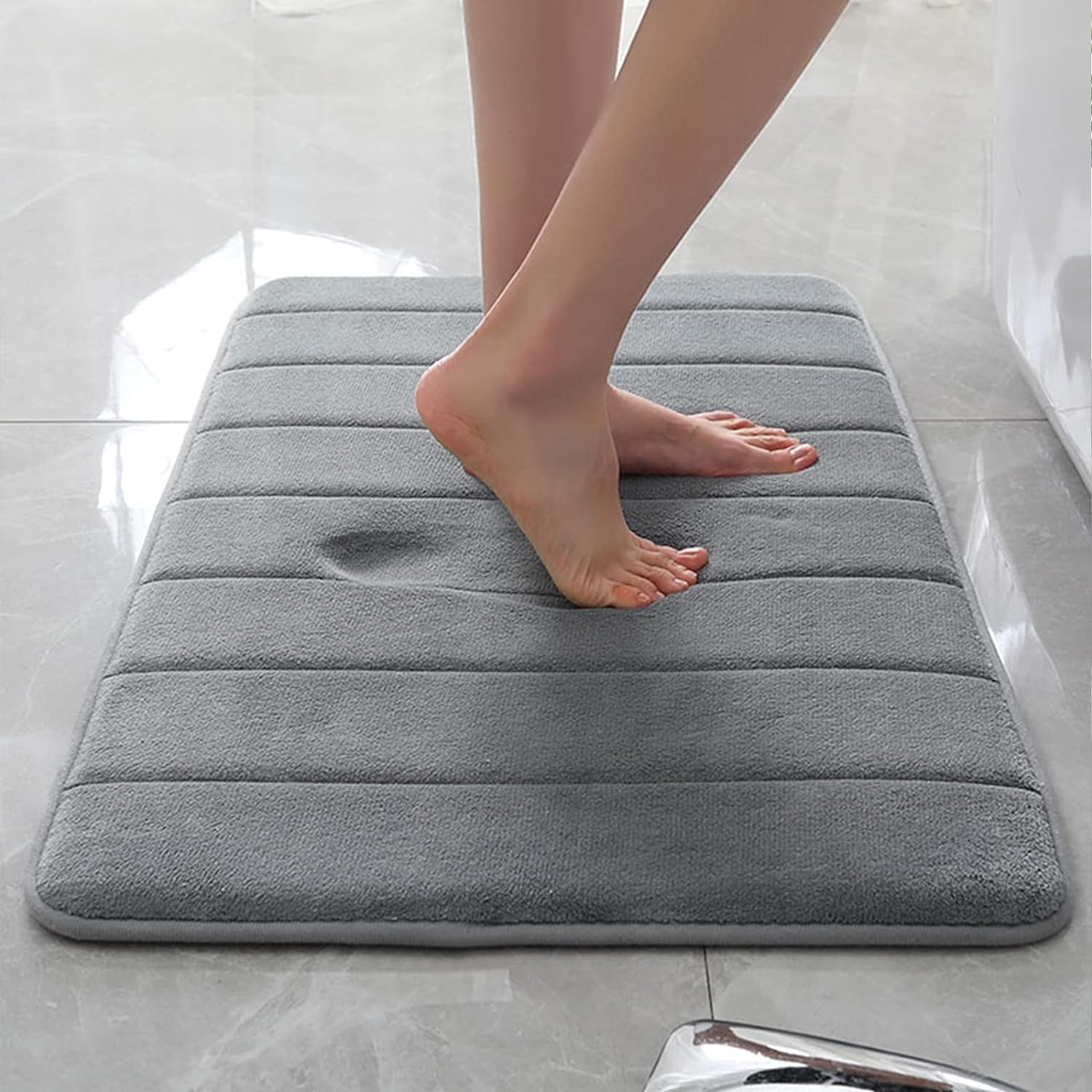 Avilia Badematte aus Memory-Schaum, aus Polyester, 50 x 80 cm, Grau