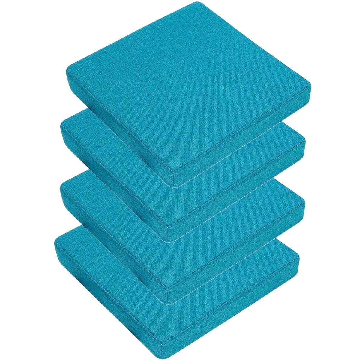 Chair Seat Cushion Set of 1/2/4 Square Stool Cushions 10/12/14 Inches Chair Pads with Ties ,Thicken 5/8CM,Non Slip Chair Padding for Dining ,Office ,Kitchen ,Indoor Outdoor Chairs ( Color : F , Size :