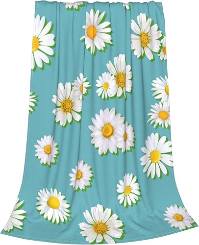 Miniatura 3 de Manta suave y cálida de flores de margaritas, manta de cama ligera de franela de forro polar, regalo para niñas, niños, hombres y mujeres, silla,