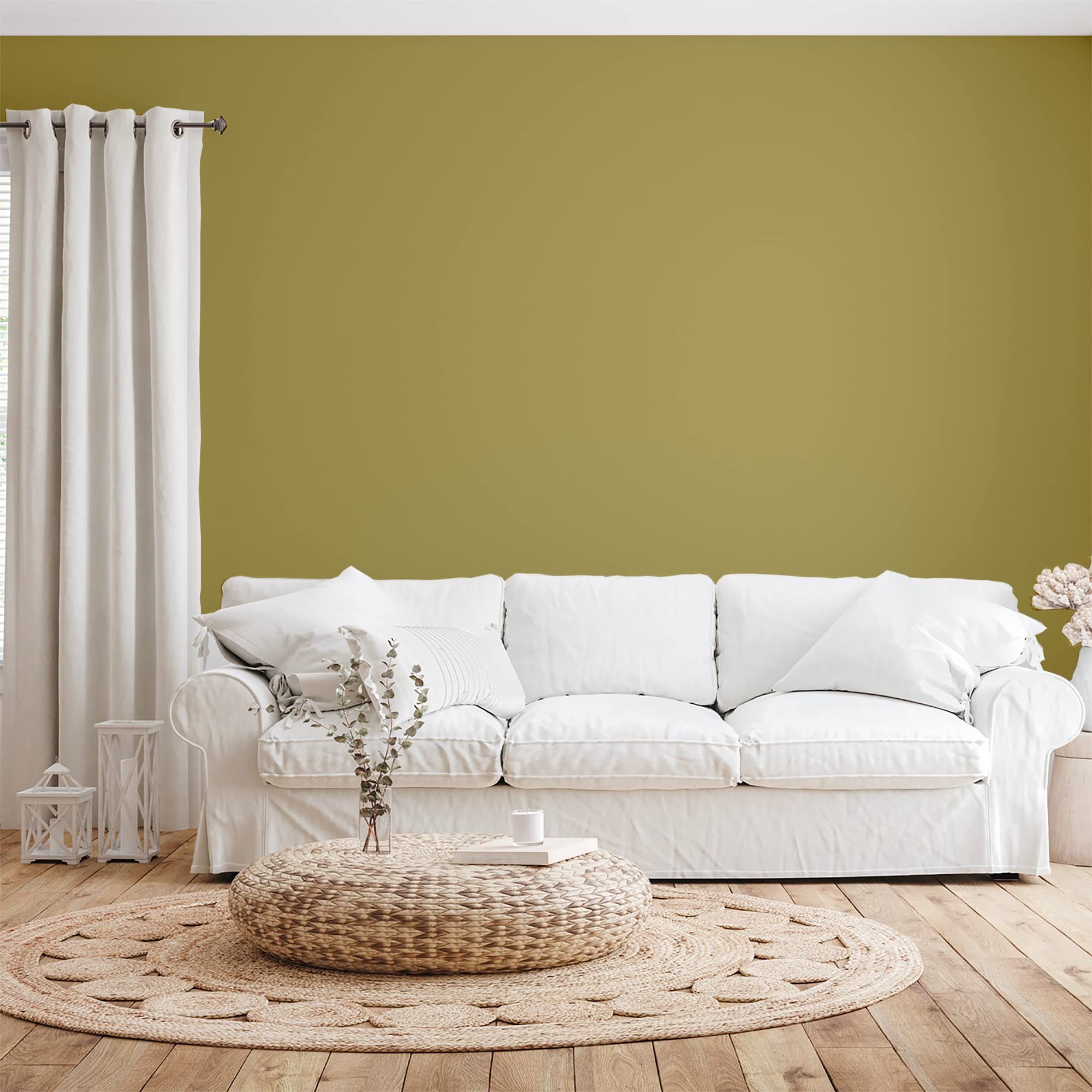 BOX DECO COULEURS Pittura murale naturale ecologica opaca aspetto interno Natura - 2,5 L, Verde Oliva