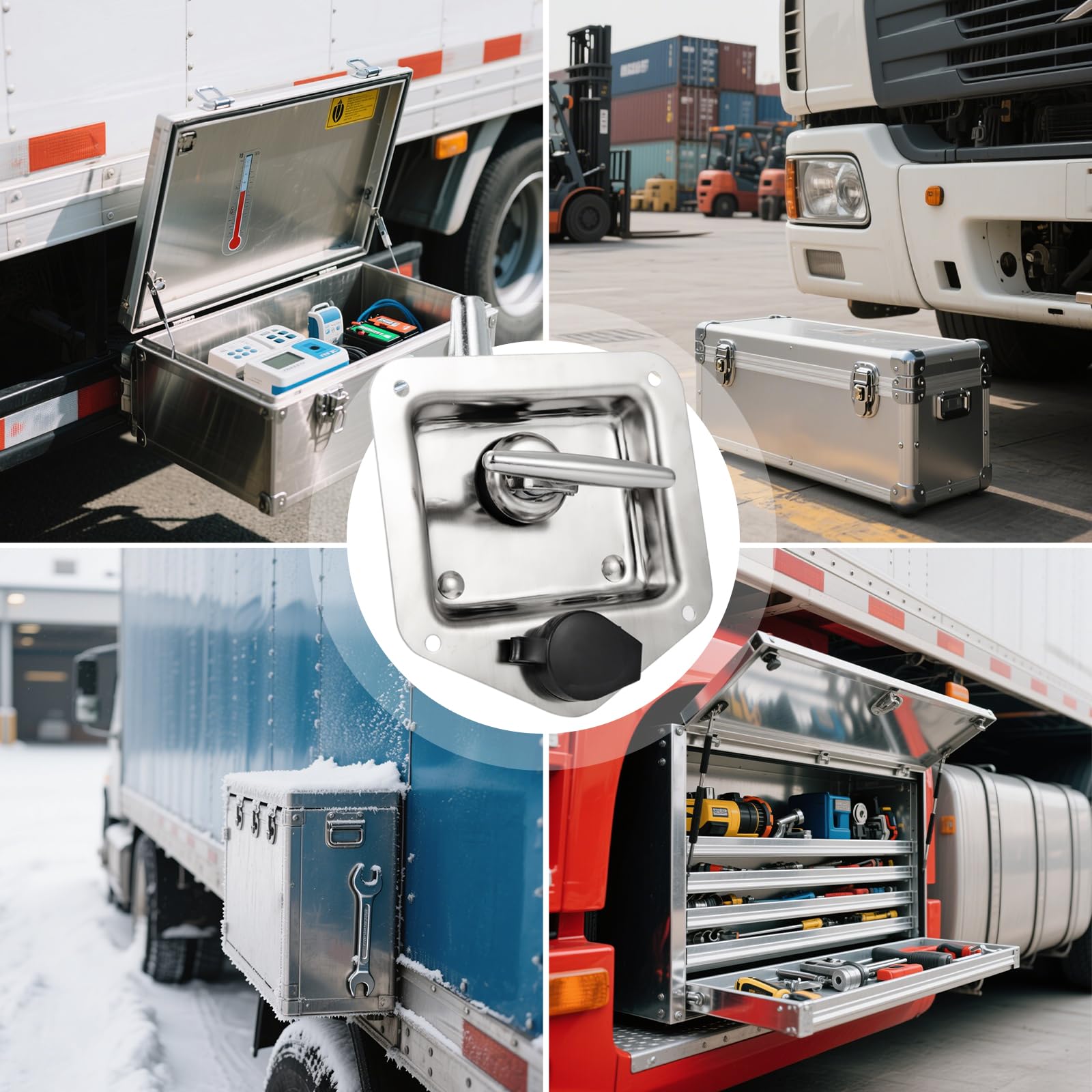 Serrure pour porte de camping-car, serrure de tiroir de camion, serrure à came avec poignée en T, en acier inoxydable, avec 2 clés, pour camping-car, camion, remorque, boîte à outils