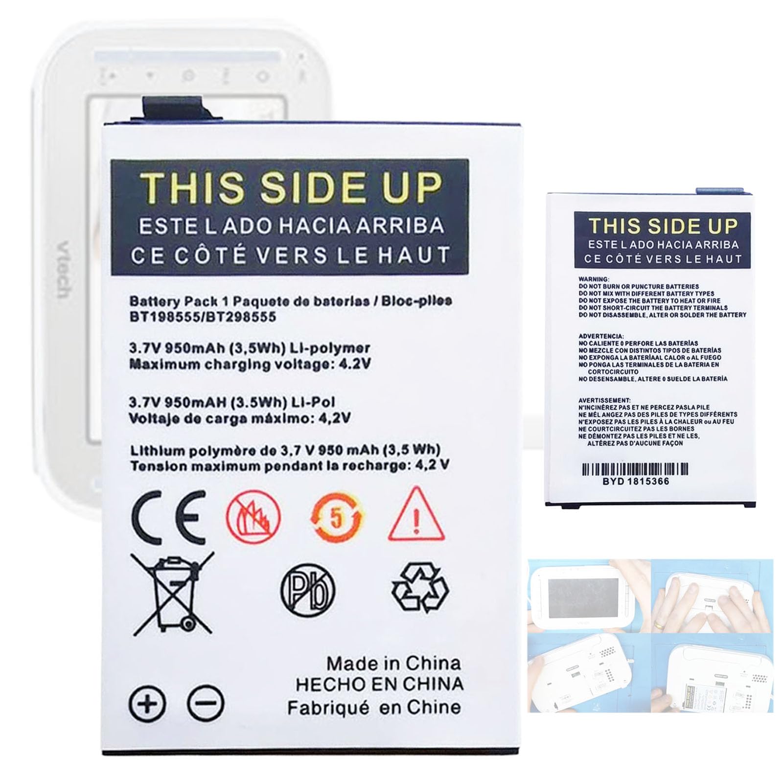 Bateria Philips AVENT SCD530 SCD535 BYD006649 Li-Ion 3.7V