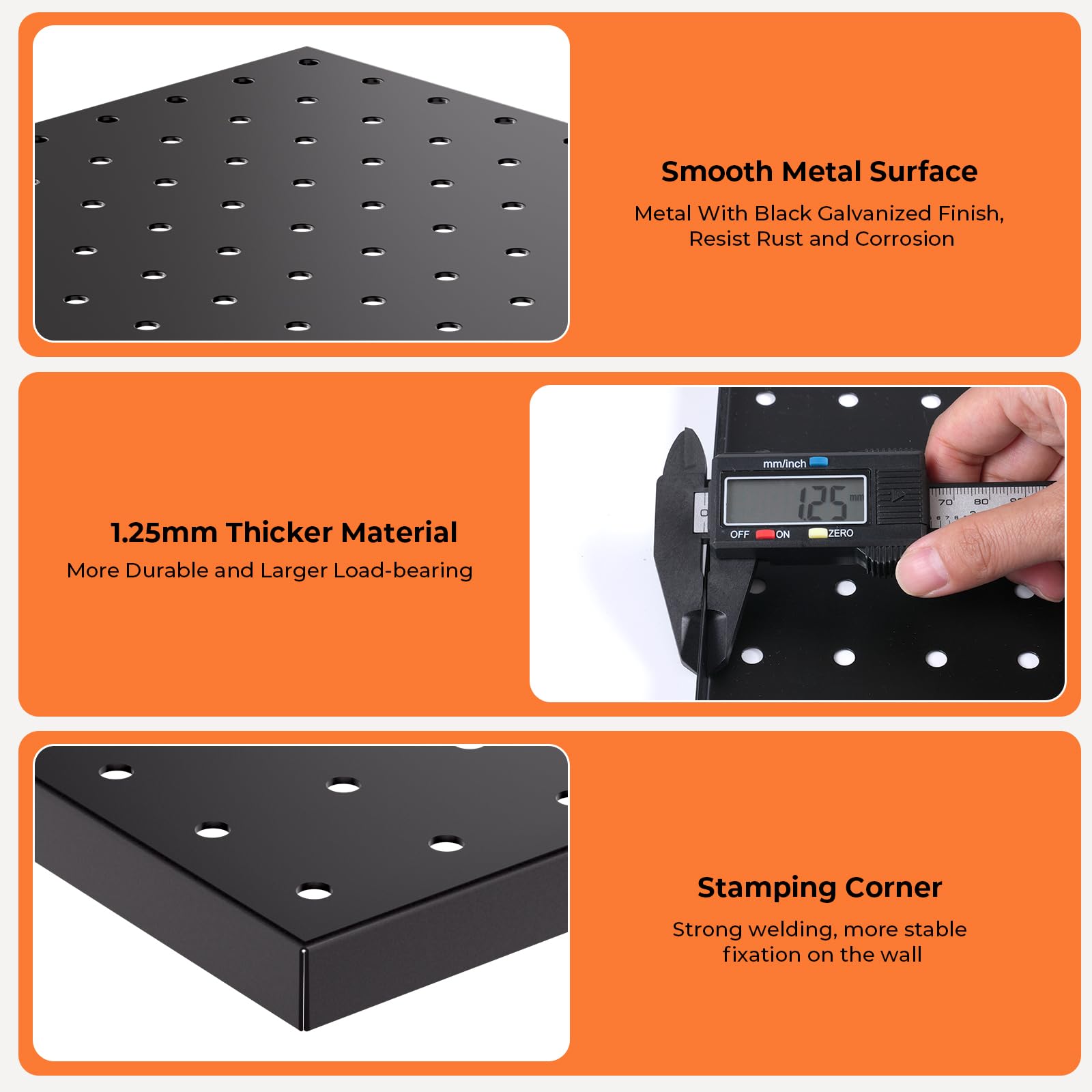 INCLY Paquete de 4 tableros de clavijas, paneles de metal resistente de 12 x 24 pulgadas, organizador de pared de tablero de clavijas negro, paneles de tablero de clavijas para paredes, hogar