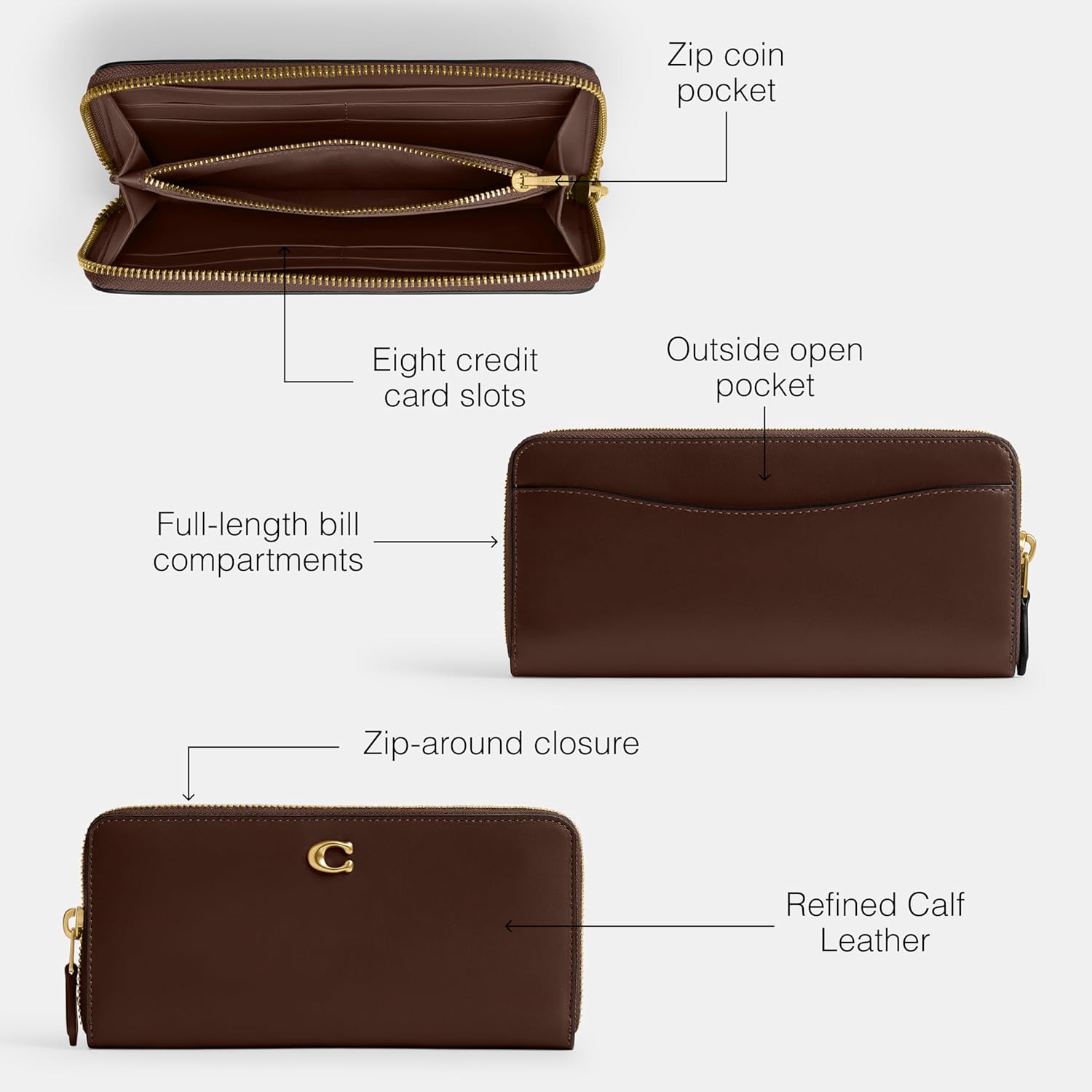 Coach womens Slim Accordion Zip - Image 3