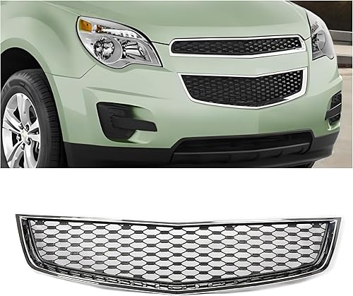 Miniatura 10 de KUAFU Rejilla superior e inferior compatible con Chevy Chevrolet Equinox 2010-2015, repuesto para GM1200622 25798744 GM1200621 25798747 de malla