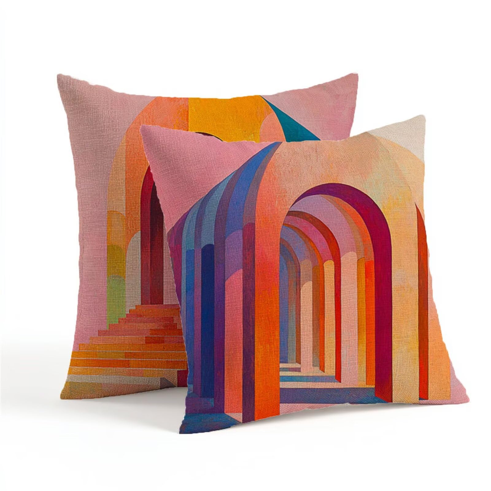Cuscini per Divano rosa Federe Cuscini Divano moderno Copricuscini 60x60cm 2 Pezzi Impermeabili Lino Federe Cuscino Letto, Stampa Fronte-Retro per Soggiorno Camera Giardino Sedia Donne Regali 1Z-195