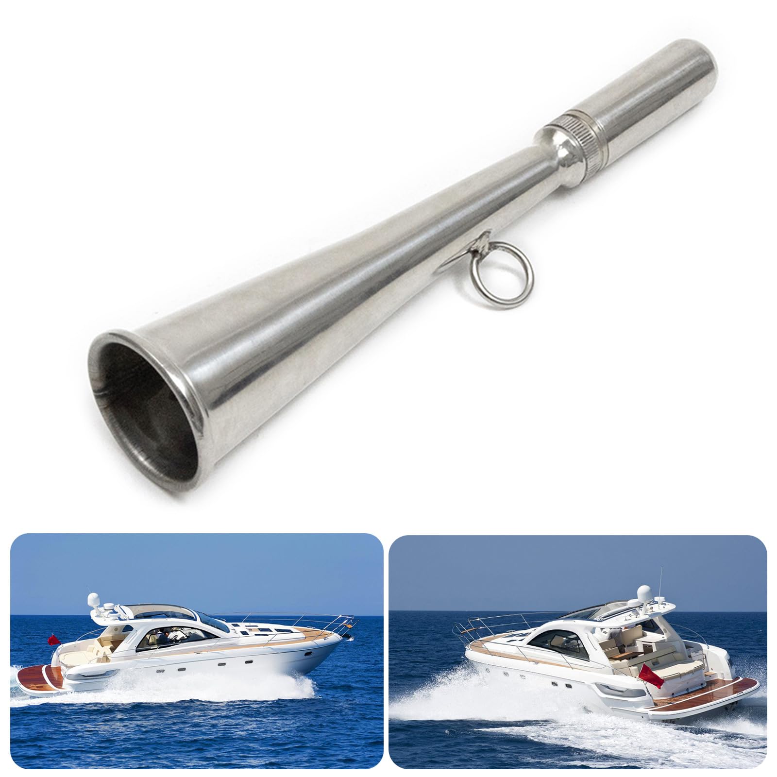WEISUYUUS High Decibel Marine Horn Steel Boat Whistles Loud Sound Air Horn Simple Installation for Yacht & Speedboat
