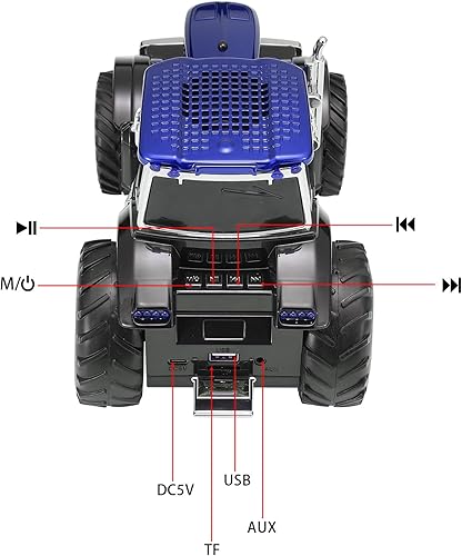 Miniatura 8 de WS-560 Tractor moderno Bluetooth réplica altavoz  Altavoz inalámbrico portátil con sonido HD, TWS, luz de fiesta LED, USBTF, FM, micrófono
