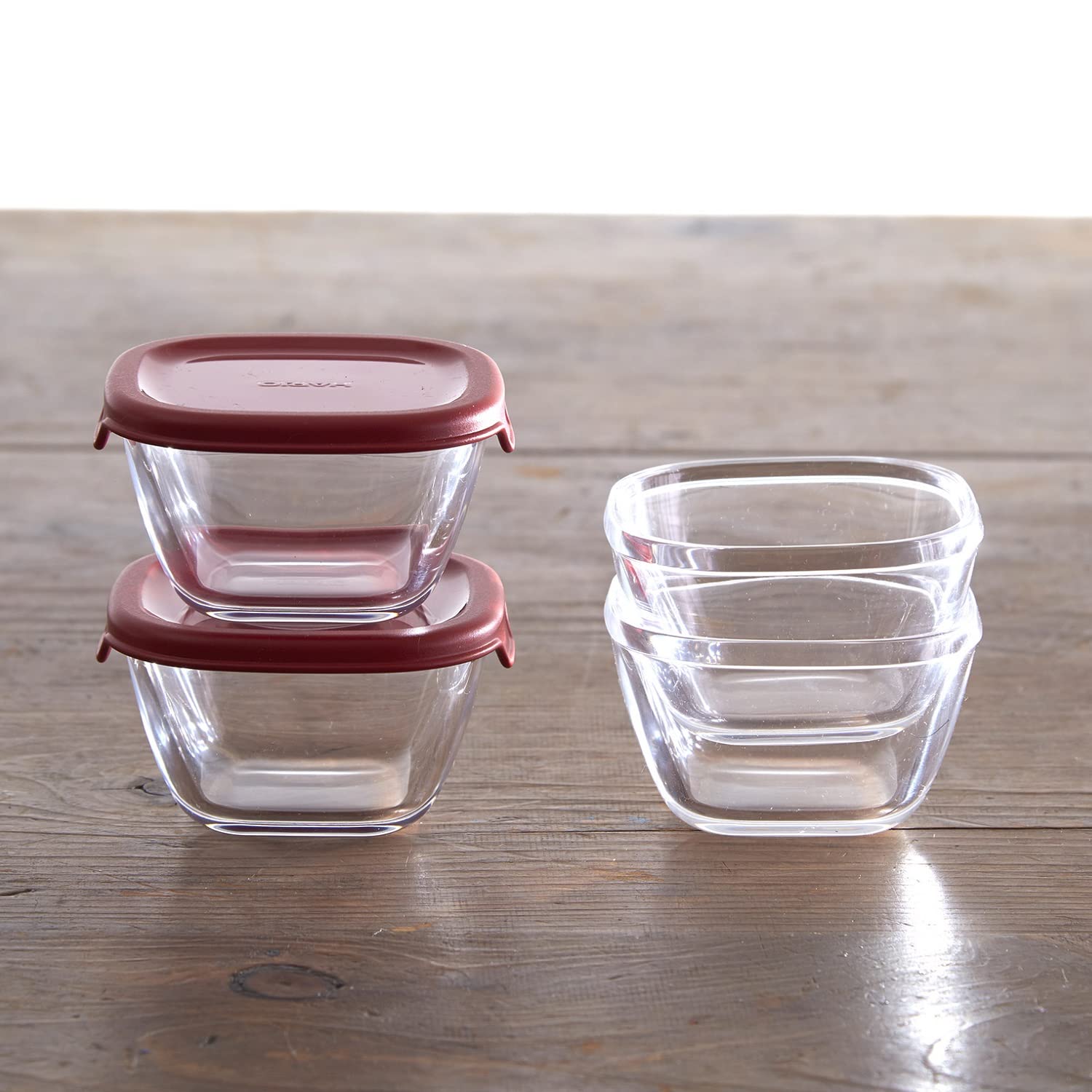 Amazon｜HARIO (ハリオ) 耐熱 ガラス製 保存容器 レッド 110ml 日本製