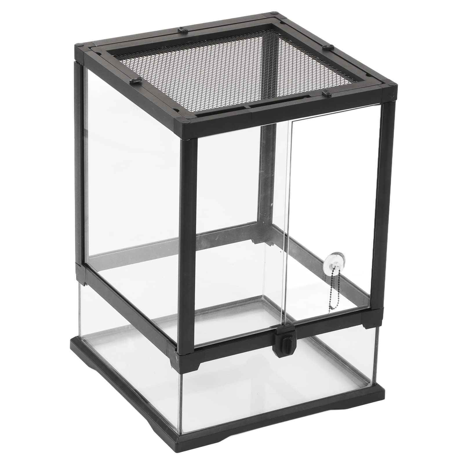 Szklany Zbiornik do Terrarium dla Gadów, Uniwersalny, Odporny na Ucieczkę Przezroczysty, Oddychający Zbiornik z Lasu Deszczowego dla Gadów, Obudowa do Terrarium Siedliskowego dla Gadów dla Małych Gadó
