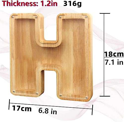 Miniatura 18 de TAONE Hucha personalizada para niños con grabado láser, alcancía de madera personalizada
