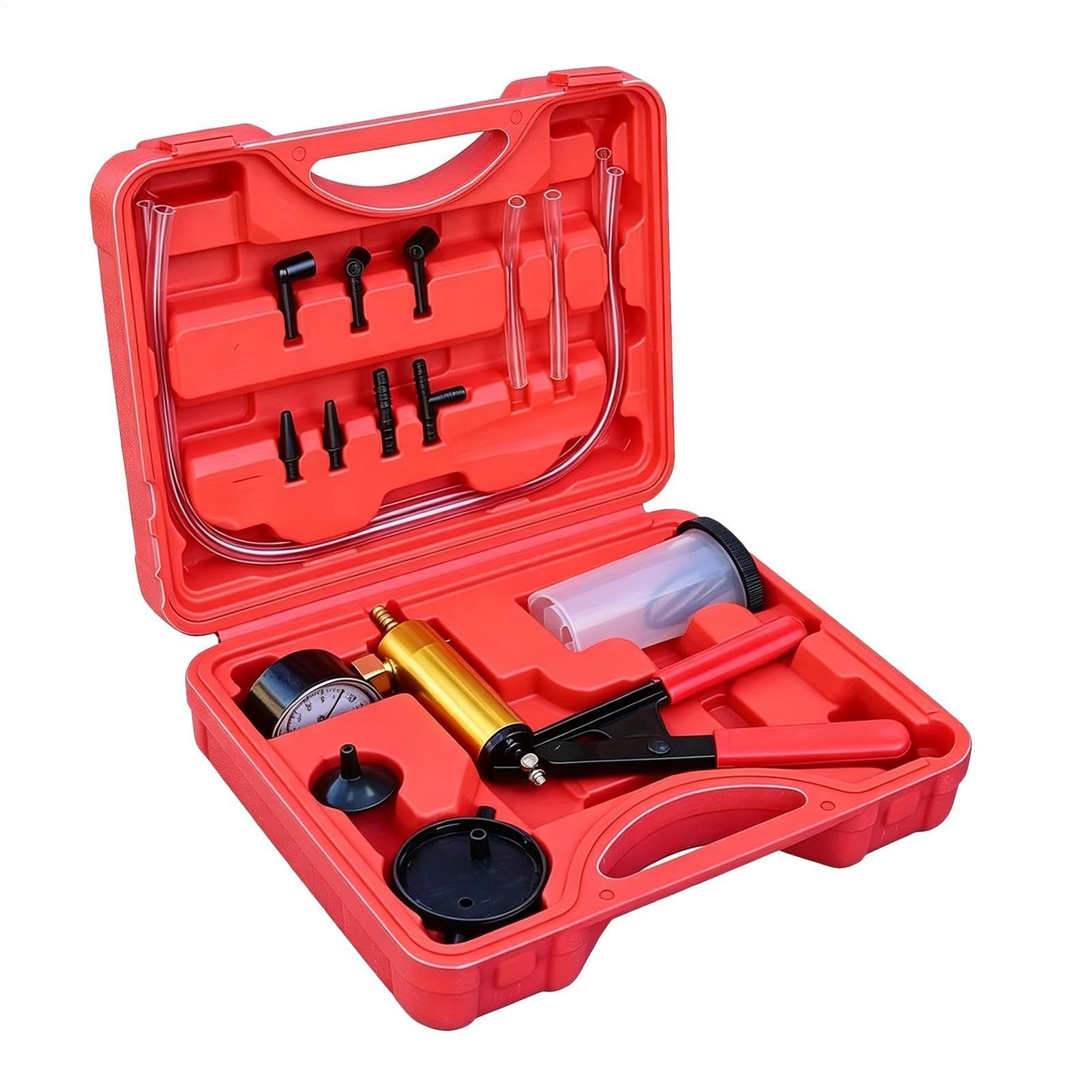 Bomba de Vacío Manual Conjunto De Bomba Extractora De Vacío Con Manómetro | Extractor para Cambio de y Líquido de Frenos para Taller Hogar Garaje Cambio Reparación Mantenimiento