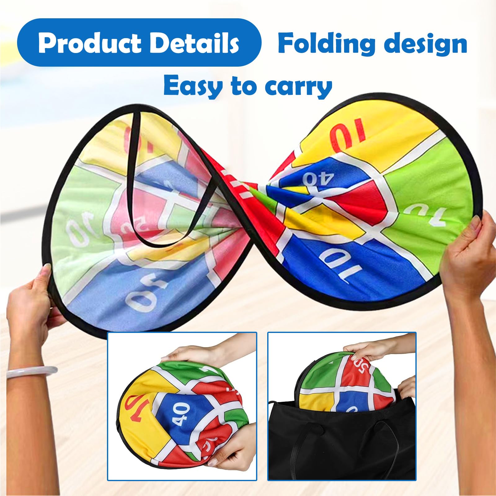 YJSDDNTY 26"/66cm Diana de Dardos para niños, Tablero de Dardos de un Solo Lado,Regalos para Fiestas de diversión Deportiva en Interiores/Exteriores para niños 3-12 niños y niñas de 10 años - 3