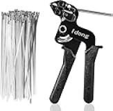 Idong Metal tie wrap Gun kit,Stainless Steel Cable Tie Gun and 100PCS 4.6 x 270mm Stainless Steel Cable Ties,Zip Tie Tool,Cable Tie Gun
