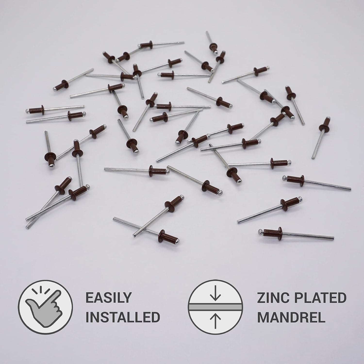 (Pack of 50 pcs) Painted Blind Rivets 3.2 x 8 mm, Dome Head, DIN 7337, Aluminum Rivet and Steel Mandrel, Pop Rivets (50 - Image 3
