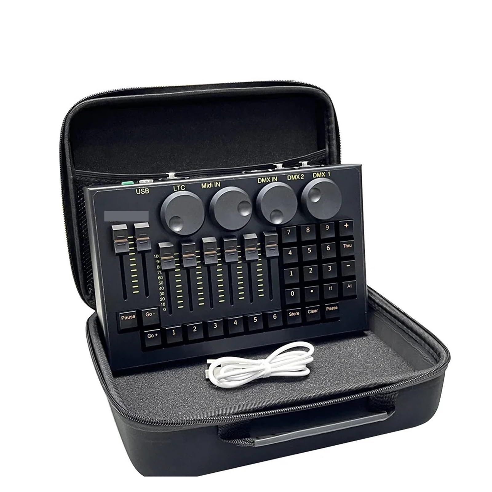 DMX Controller, MA2 Console Mini Command Wing Moving Head Stage Light Controller for Party Club Professional Equipment Lighting(Black Command Wing)