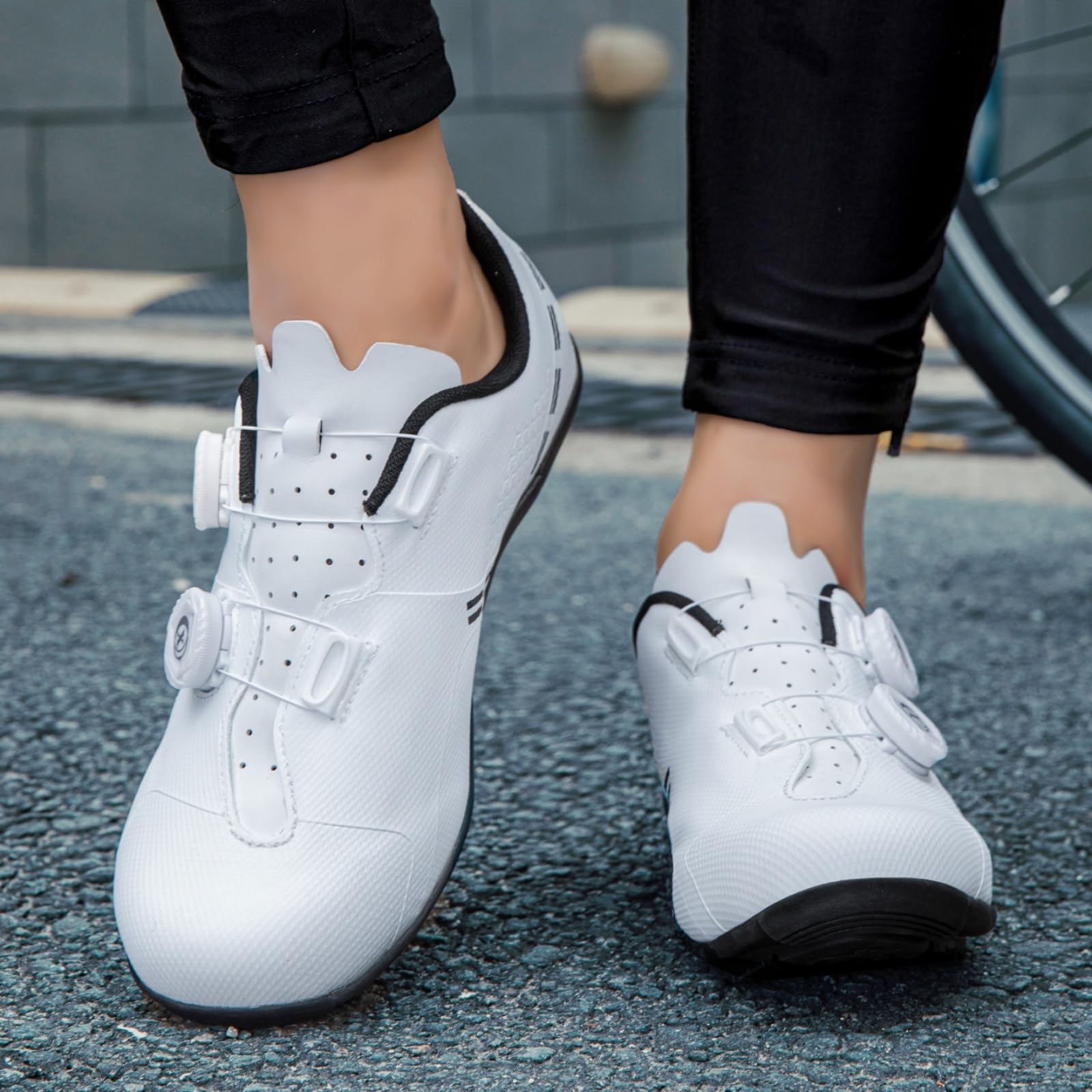 JiuQing Męskie buty rowerowe buty rowerowe z płaskimi pedałami oddychające codzienne szosowe górskie do jazdy po mieście