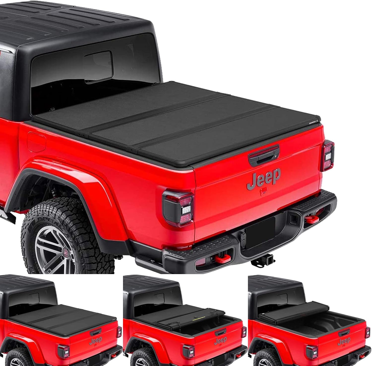 Kikito Professional FRP Hard Tri-Fold Truck Bed Tonneau Cover for 2020-2025 Gladiator JT 5ft (60.3in) Bed
