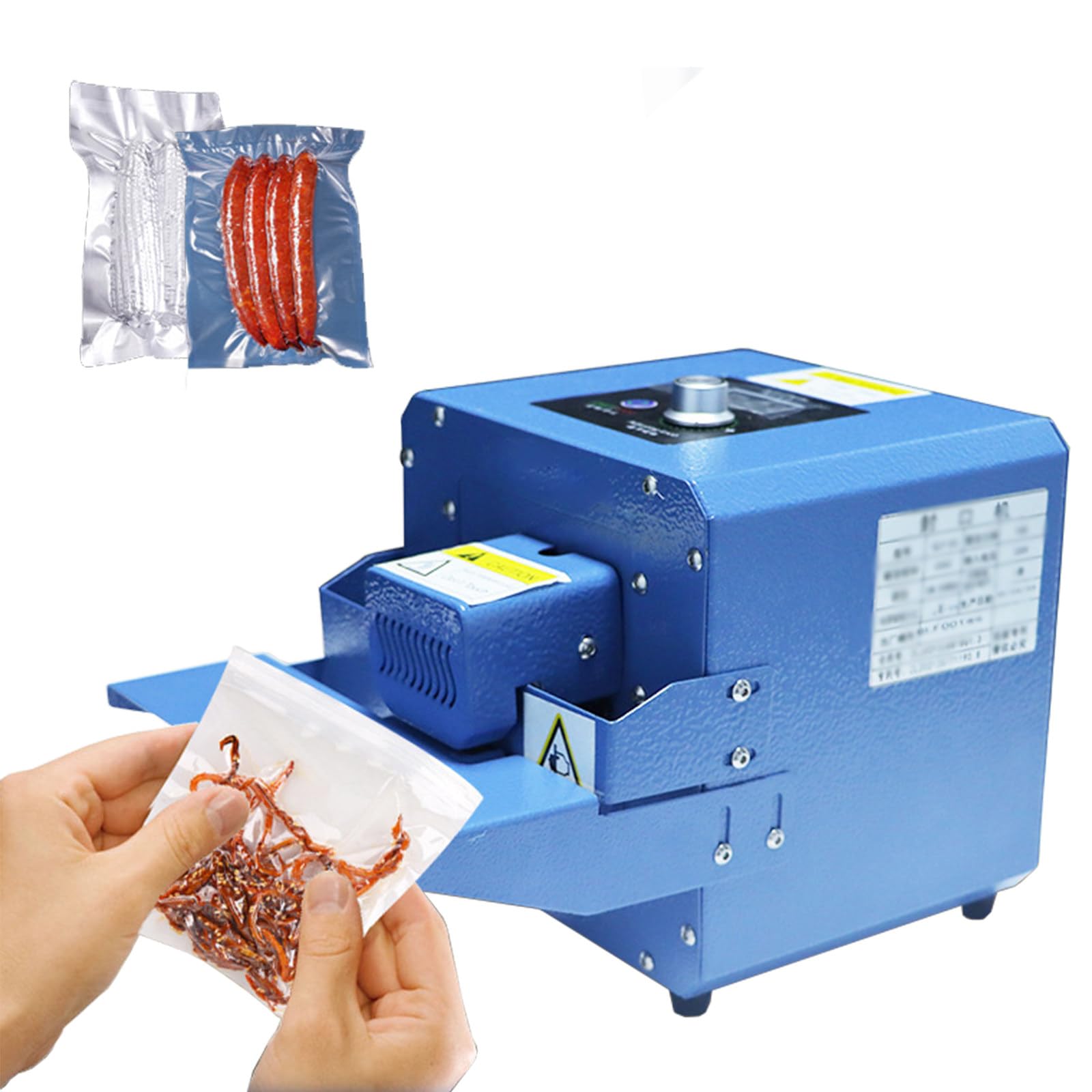 Sellador de Banda Continua, Máquina Automática de Envasado de Alimentos de 5 m/min, con Ajuste de Temperatura y Velocidad,para Bolsas de Papel de Aluminio, Bolsas de Papel Kraft