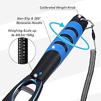 Vista 3 de PATIKIL Clip de labios de pescado con escala, 40 libras (39.7 lbs) de aleación de aluminio, clip de labios de pesca profesional, herramienta de Azul