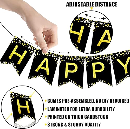 Miniatura 6 de KatchOn, Juego de 40 decoraciones de Feliz Año Nuevo 2025, sin bricolaje, pancarta de feliz año nuevo de 10 pies | Globos de feliz año nuevo 3D con