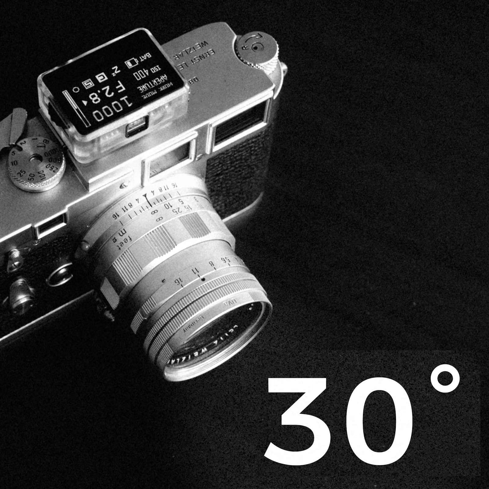 Miernik światła fotograficznego – cyfrowy miernik ekspozycji z dużym ekranem OLED, uchwyt na zimną stopkę, akumulator, idealny do kamer filmowych