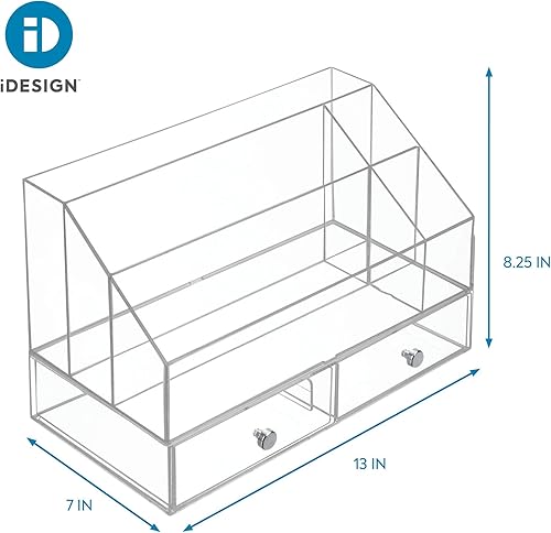 Miniatura 7 de iDesign - Organizador de cosméticos dividido de plástico con cajones para almacenamiento de maquillaje, y accesorios en tocador, encimera o