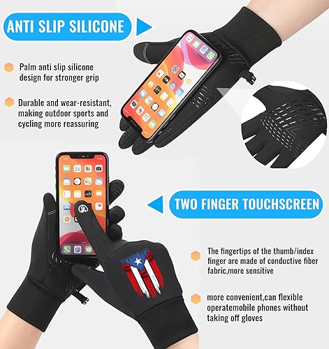 Miniatura 3 de Guantes de invierno, guantes para hombres y mujeres, para pantalla táctil mejorada, para mensajes de texto, cálidos, para correr, forro de punto,