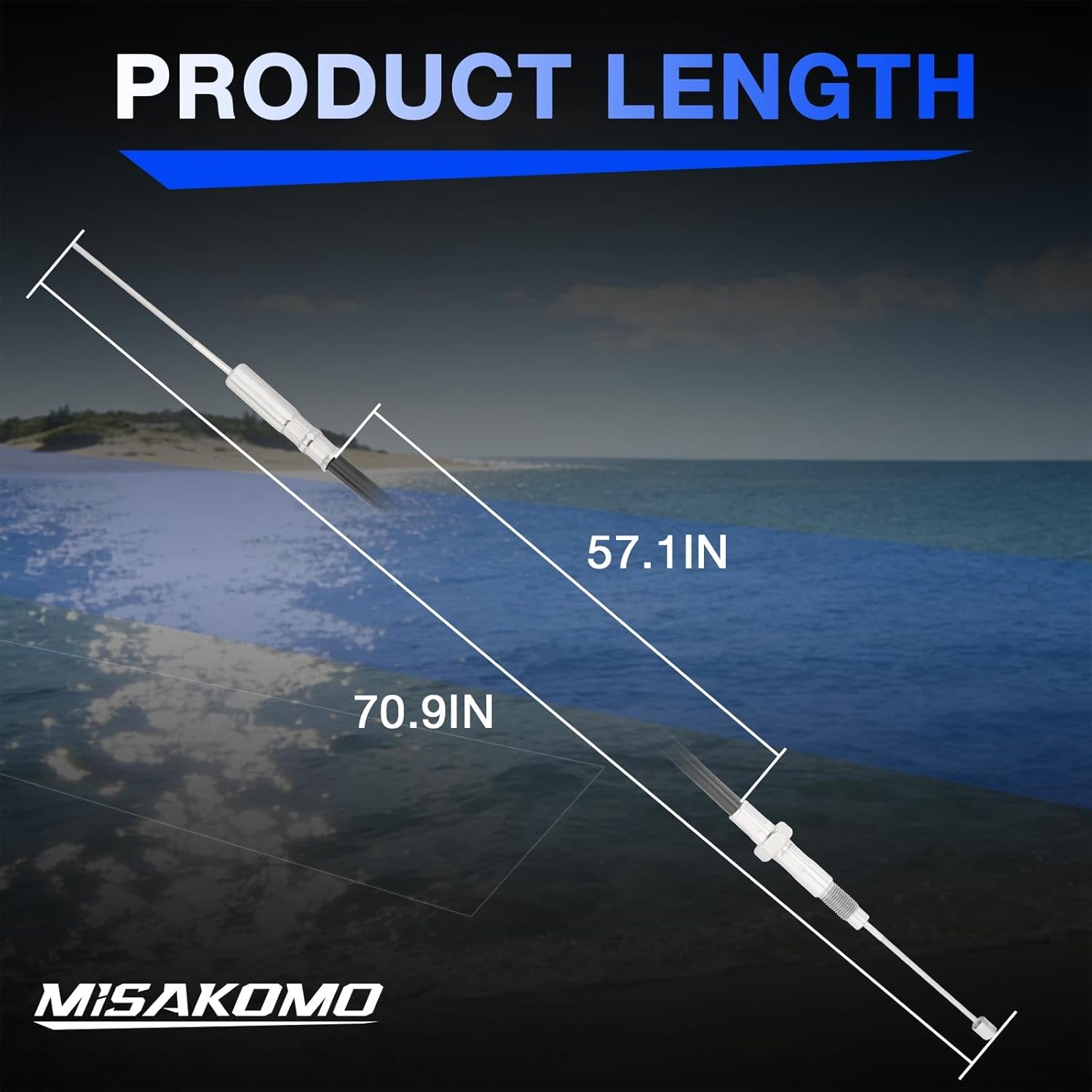 815471T1 Lower Shift Cable Kit Compatible with Mercury MerCruiser Bravo Stern Drives, Replace# 815471T1 865437A02