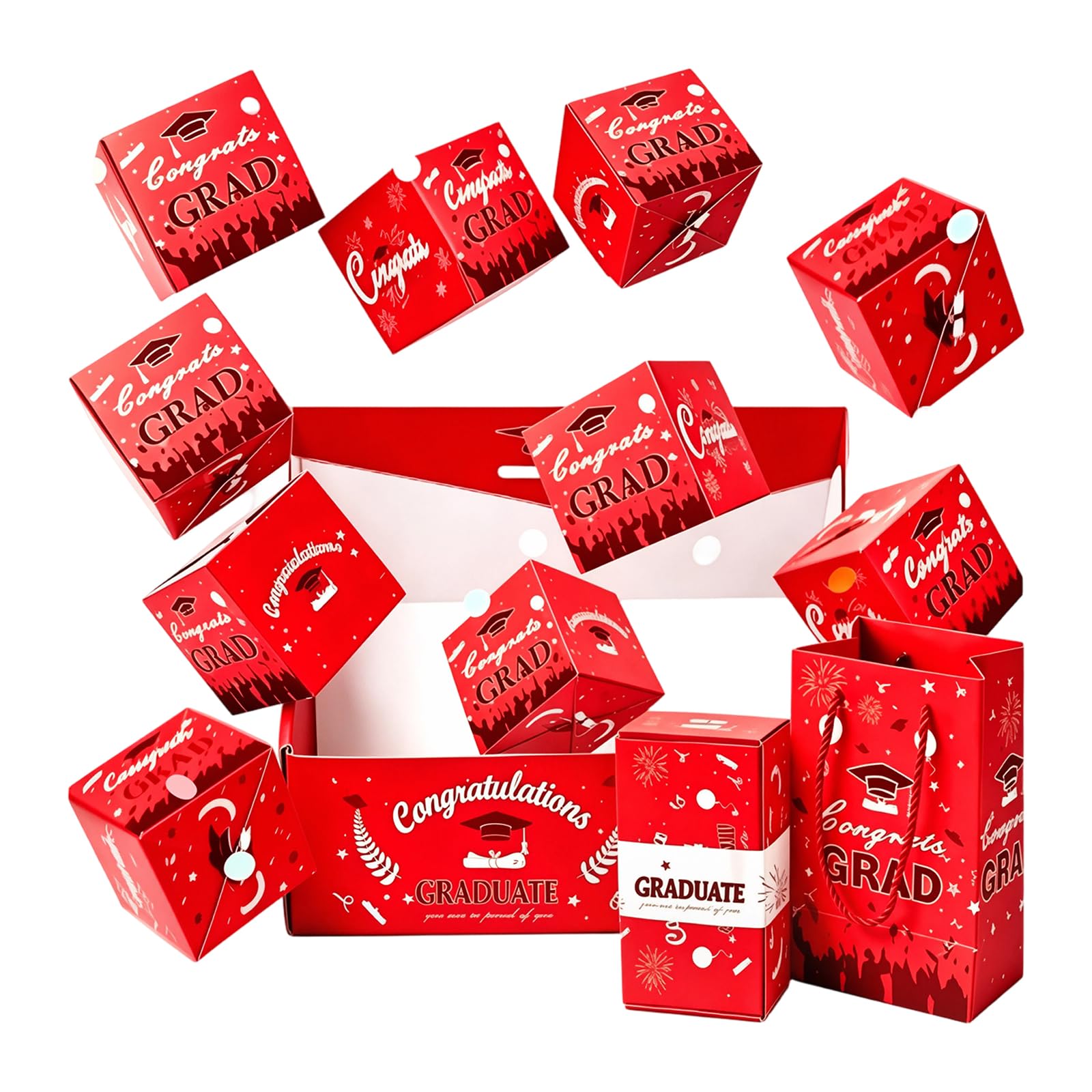 Whoasyst Lucky Money Box Lucky Money Holder with Handheld Bag for Birthday Festival Celebration and Graduation Parties Cash Gift Box